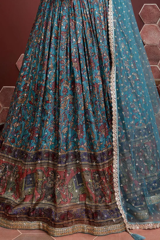 Turkish Blue Lehenga Choli